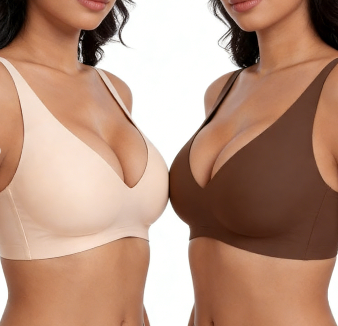 💗LAST DAY SALE 50% OFF⚡50K+ SOLD!!💕 Jelly Wireless Womens Comfortable Wireless Bras Push Up Bralettes Seamless Tshirts Bras Deep V Everyday Bras