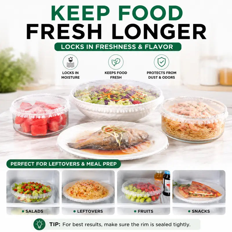 🔥BUY 1 GET 1 FREE🔥100PCS Disposable Stretch Food Covers for Bowls & Plates