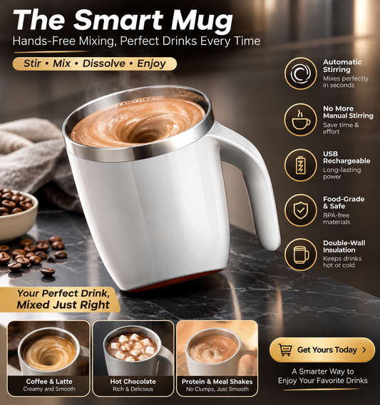 ☕Automatic Mixing Cup Electric Rotating Coffee Cup Stainless Steel Mug Milk Shake Rotating Magnetic Mug Water Cups