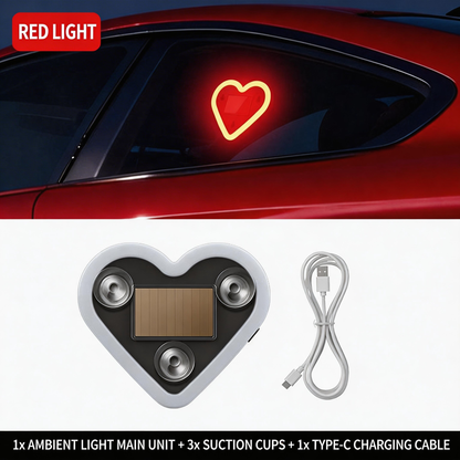 Car solar-powered triangular window heart-shaped ambient light