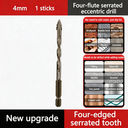 🔥2026 Hot Sale🔥High-Strength 4-Flute Serrated Eccentric Drill Bit Kit