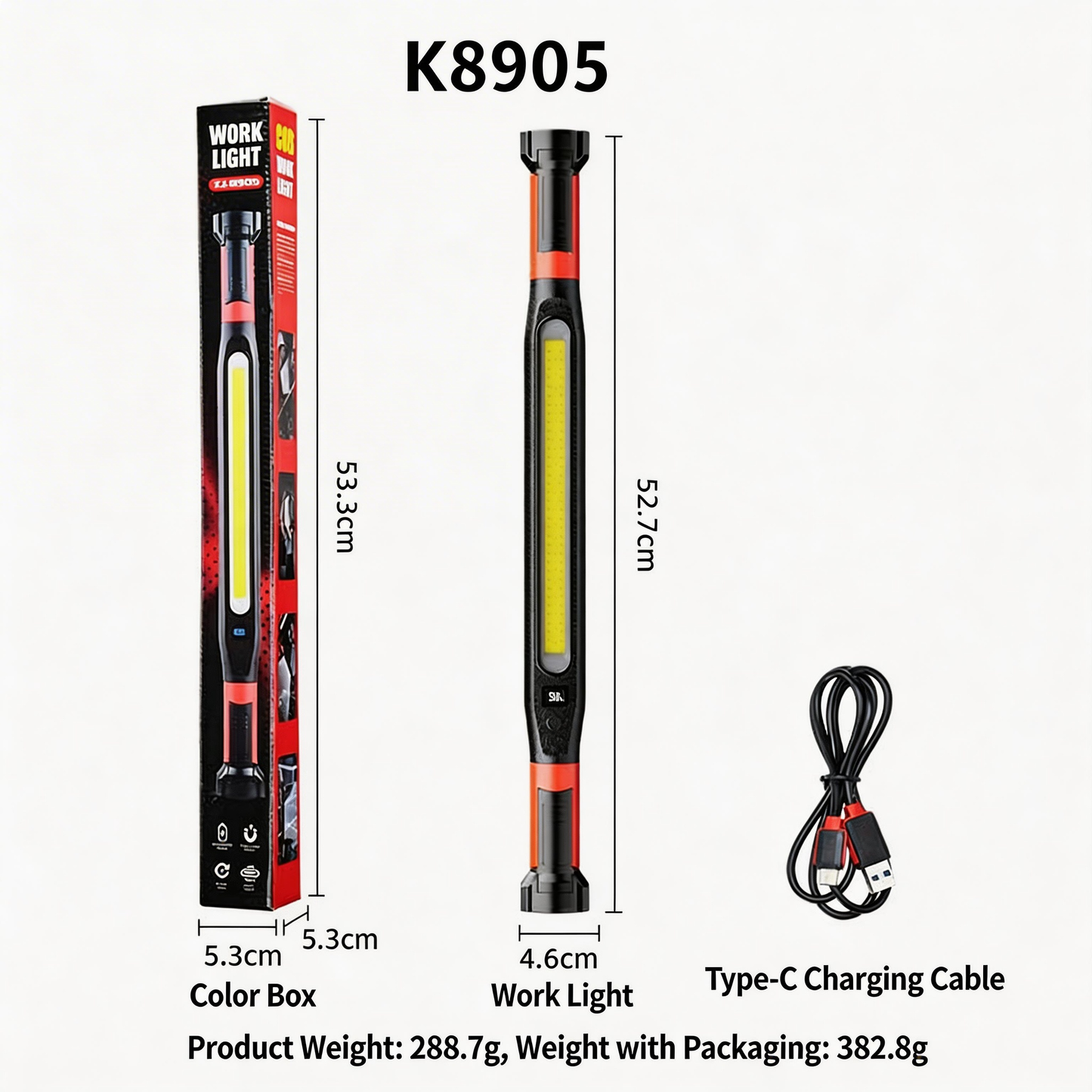 Long strip magnetic work light