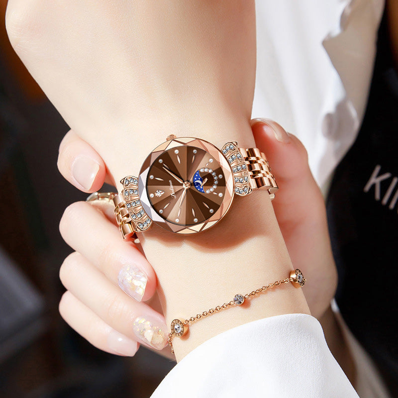 🎀Christmas gifts🎀Fashionable Diamond Moon Star Watch for Women