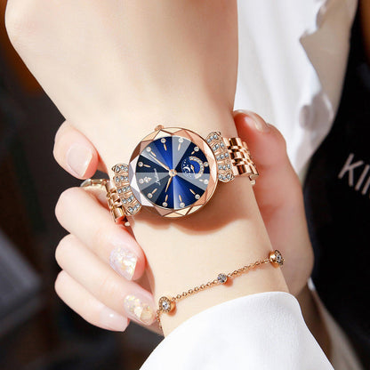 🎀Christmas gifts🎀Fashionable Diamond Moon Star Watch for Women