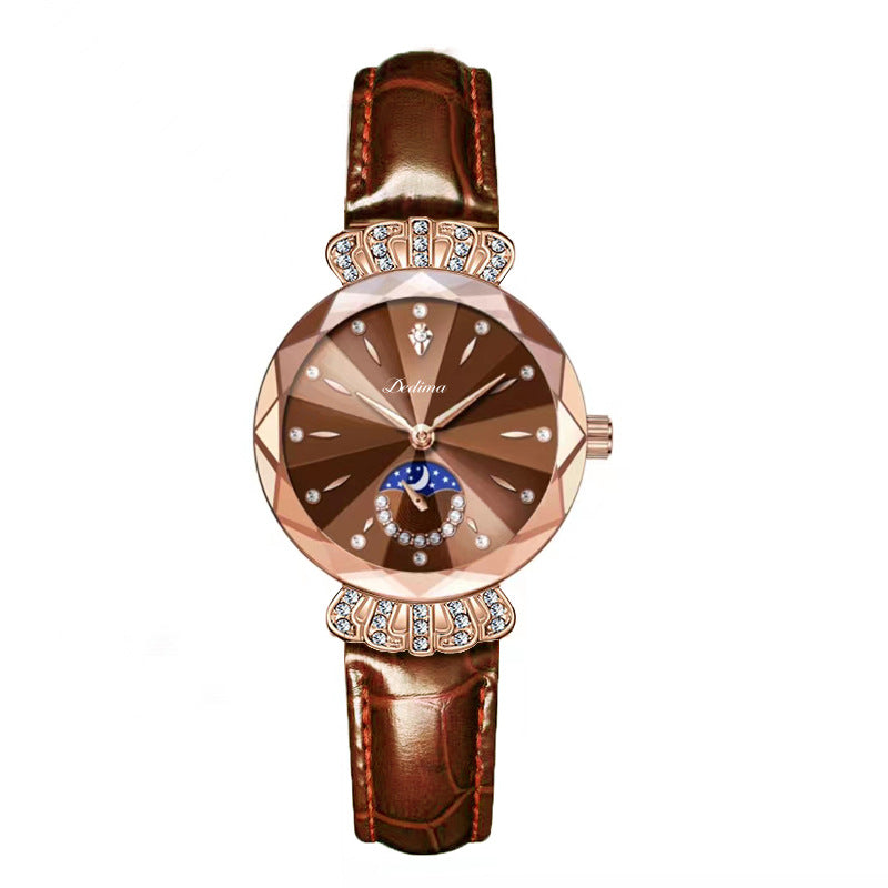 🎀Christmas gifts🎀Fashionable Diamond Moon Star Watch for Women