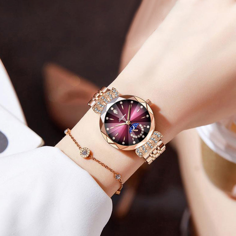 🎀Christmas gifts🎀Fashionable Diamond Moon Star Watch for Women