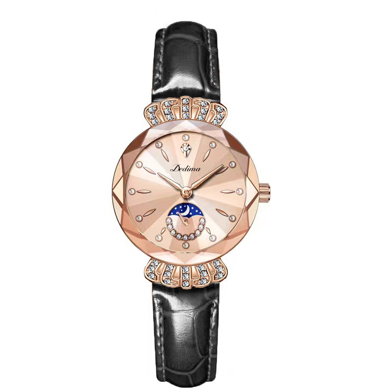 🎀Christmas gifts🎀Fashionable Diamond Moon Star Watch for Women