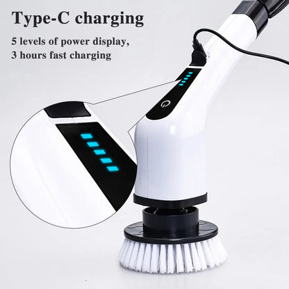 🔋 Electric Cleaning Brush – 7/9 Replaceable Heads & 2500mAh – Perfect for Bathroom, Kitchen & Tile – Waterproof & Effective 💧
