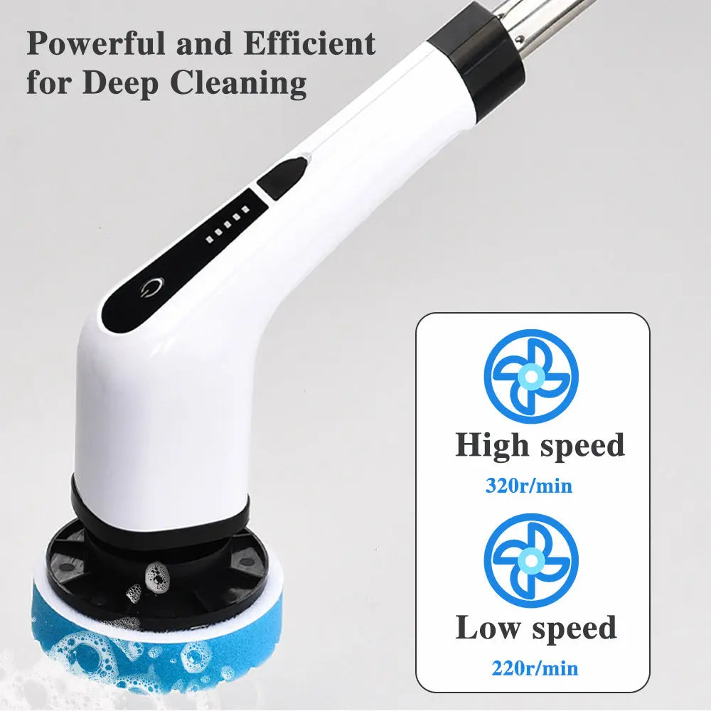 🔋 Electric Cleaning Brush – 7/9 Replaceable Heads & 2500mAh – Perfect for Bathroom, Kitchen & Tile – Waterproof & Effective 💧
