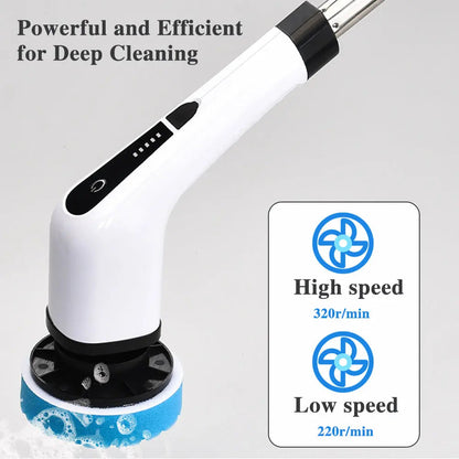 🔋 Electric Cleaning Brush – 7/9 Replaceable Heads & 2500mAh – Perfect for Bathroom, Kitchen & Tile – Waterproof & Effective 💧