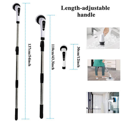 🔋 Electric Cleaning Brush – 7/9 Replaceable Heads & 2500mAh – Perfect for Bathroom, Kitchen & Tile – Waterproof & Effective 💧