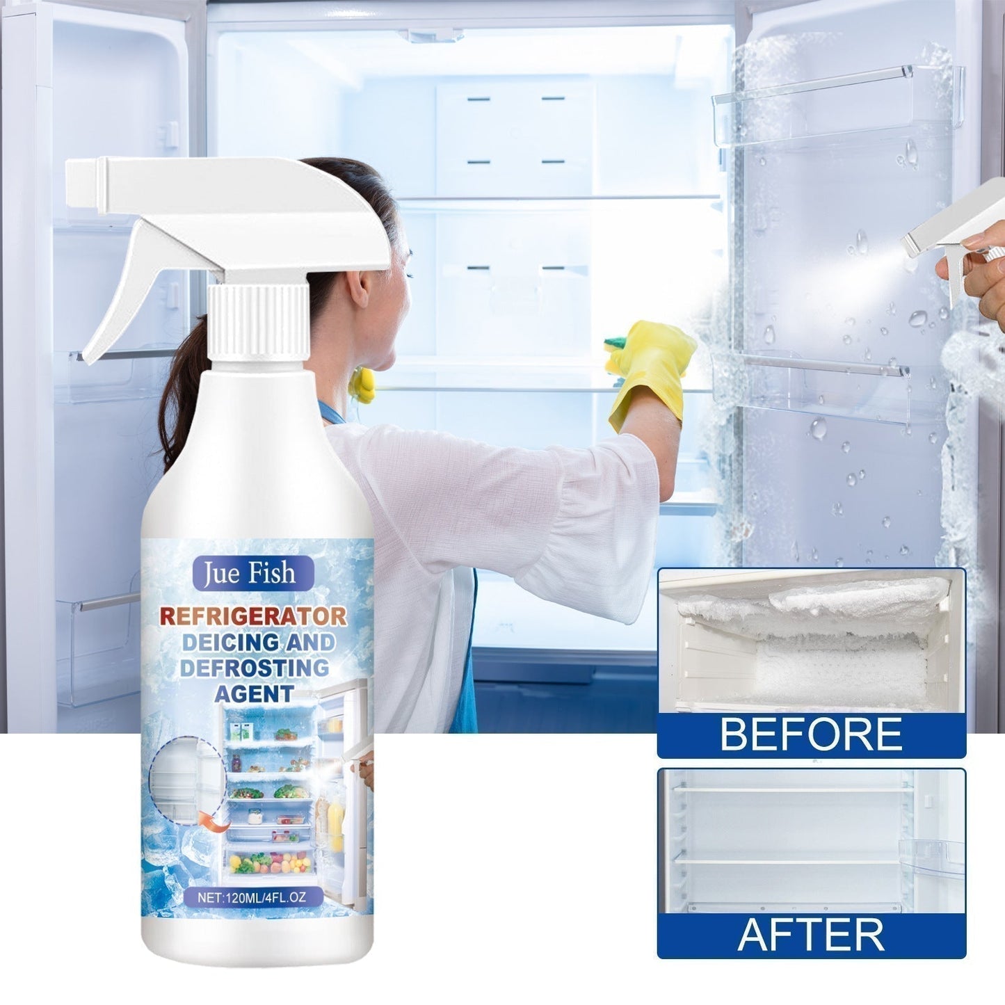 ⚡SUPER PRICE🧊Defrost spray for fridge and freezer🎁 (free scraper included)