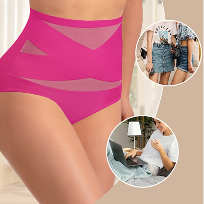 🌸✨Plus-Size High-Waist Cross Tummy Control Panties