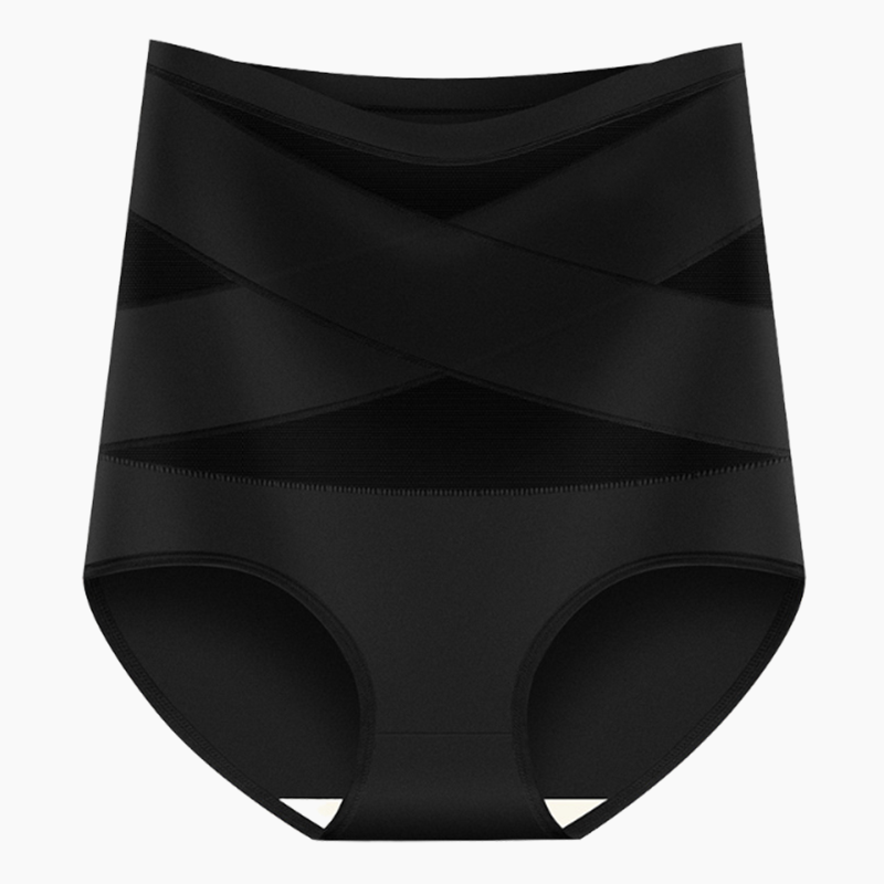 🌸✨Plus-Size High-Waist Cross Tummy Control Panties