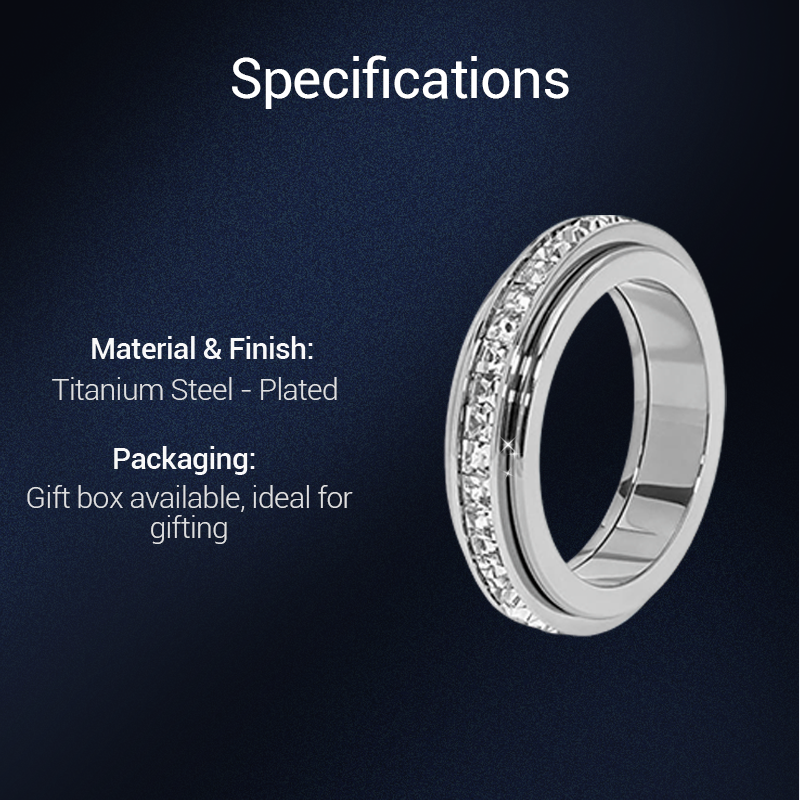 ⏳Christmas Time-Limited Special⏰Titanium Steel Rotatable Spinner Ring with Zirconia