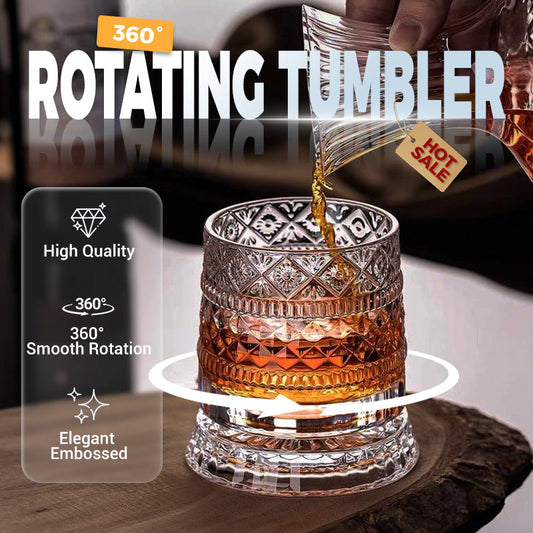 🥛💎Hot Sale 50% OFF✨🔥360° Rotating Whiskey Glass Tumbler