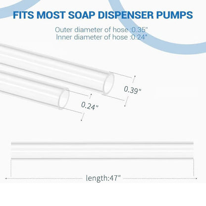 Dish Soap Dispenser for Kitchen Sink, Countertop Sink Soap Dispenser Water Pump with 39” No-Spill Extension Tube Kit Design for Kitchen Bathroom