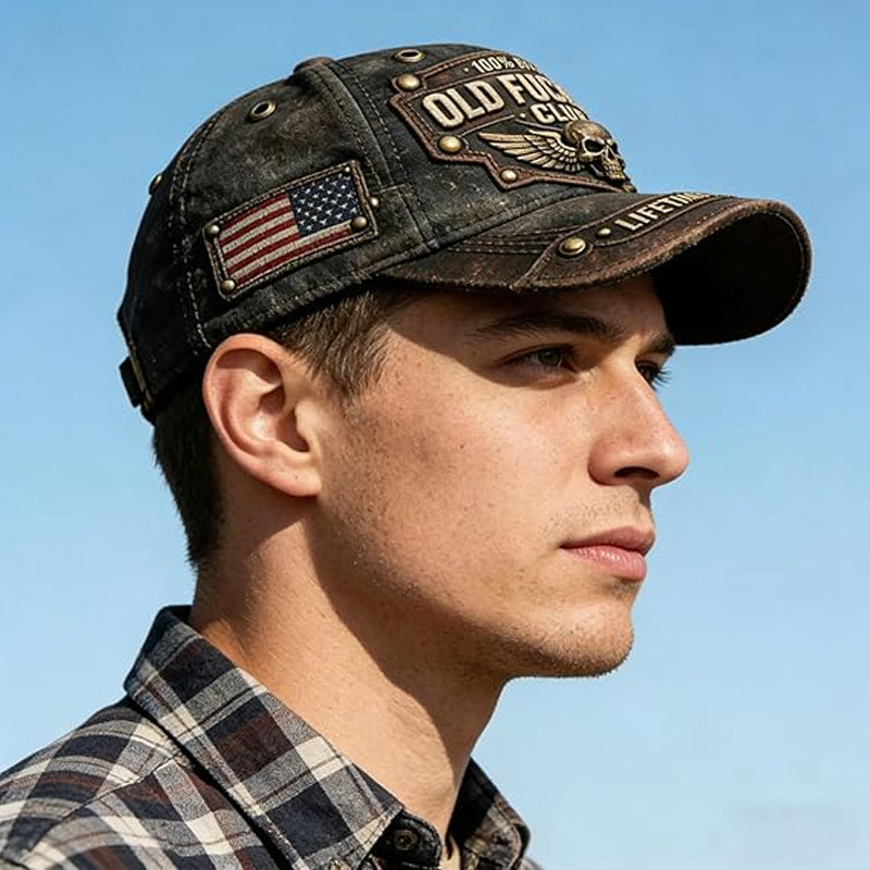 🔥2026 Hot Sale🔥Old Fuckers Club Vintage Embroidered Cap🧢