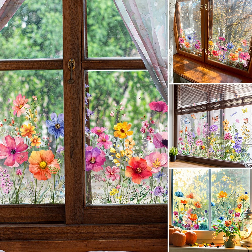 ✨LAST DAY SALE 49% OFF!💐Colorful Floral Bouquet Window Sticker🖼️