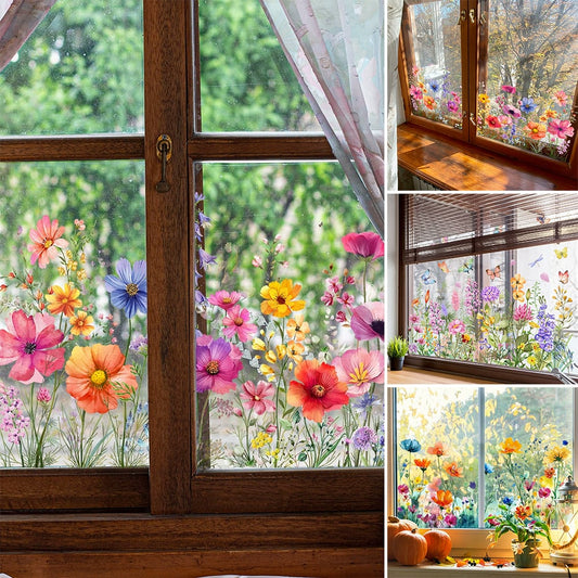 ✨LAST DAY SALE 49% OFF!💐Colorful Floral Bouquet Window Sticker🖼️