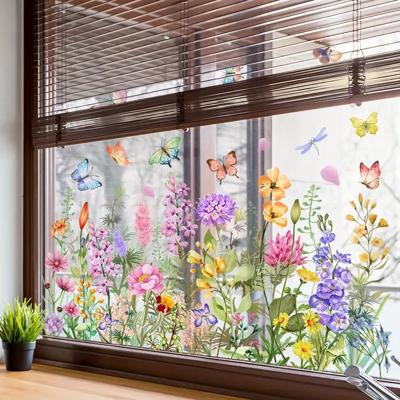 ✨LAST DAY SALE 49% OFF!💐Colorful Floral Bouquet Window Sticker🖼️
