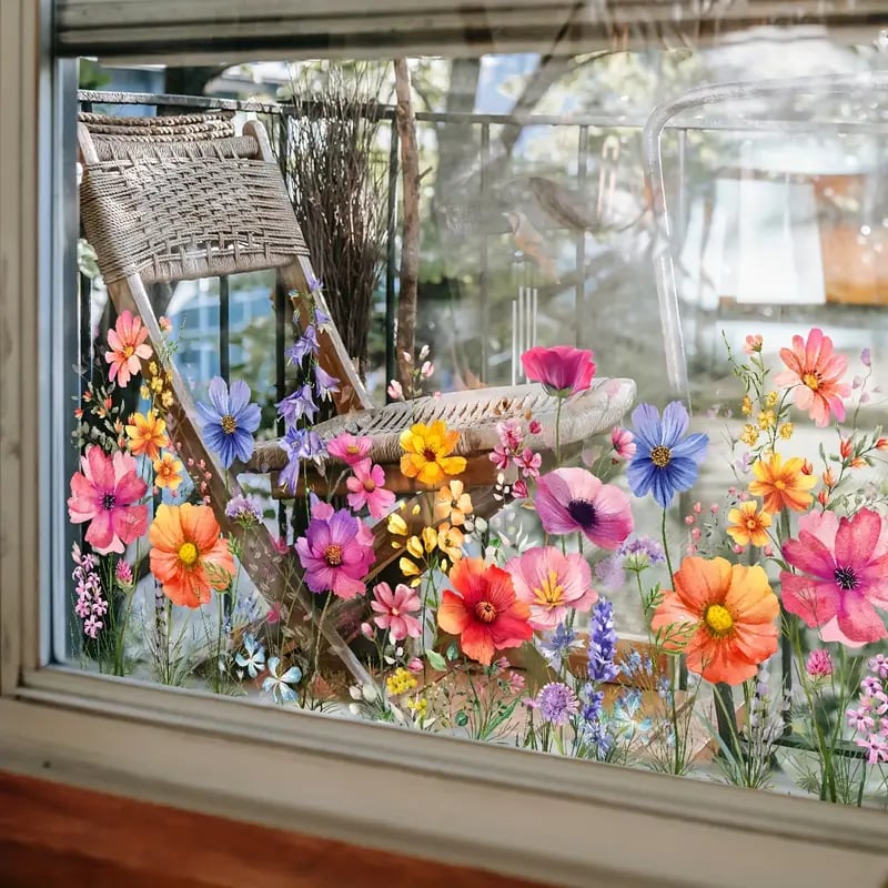 ✨LAST DAY SALE 49% OFF!💐Colorful Floral Bouquet Window Sticker🖼️