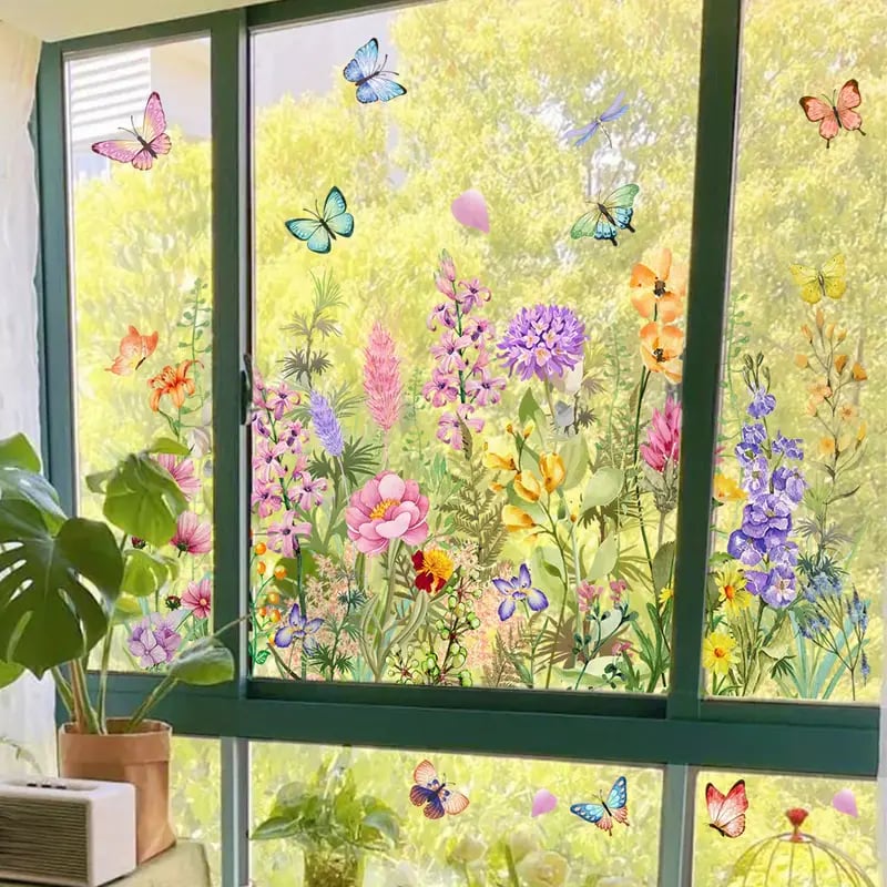 ✨LAST DAY SALE 49% OFF!💐Colorful Floral Bouquet Window Sticker🖼️