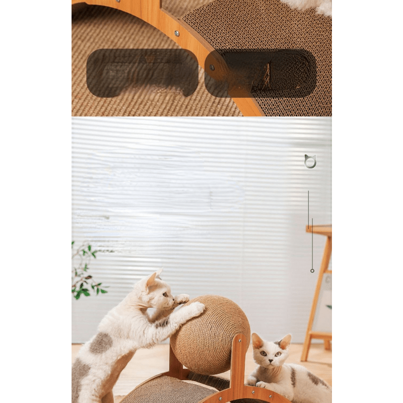 🐱🌾Natural Sisal Cat Scratching Ball with Cardboard Scratch Pad🕳️