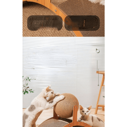 🐱🌾Natural Sisal Cat Scratching Ball with Cardboard Scratch Pad🕳️