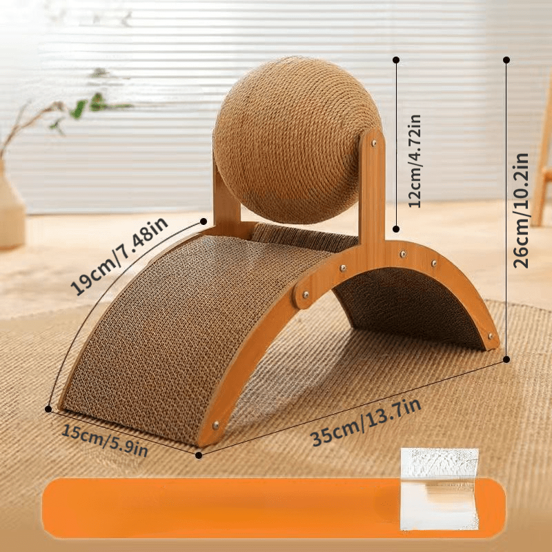 🐱🌾Natural Sisal Cat Scratching Ball with Cardboard Scratch Pad🕳️