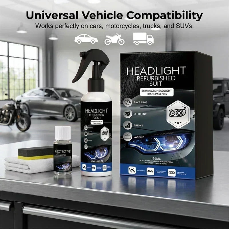 🚗 BUY 2, GET 1 FREE! 💡 Professional Car Headlight Restoration Kit – Eliminates Yellowing, Restores Clarity & Easy Application ✨