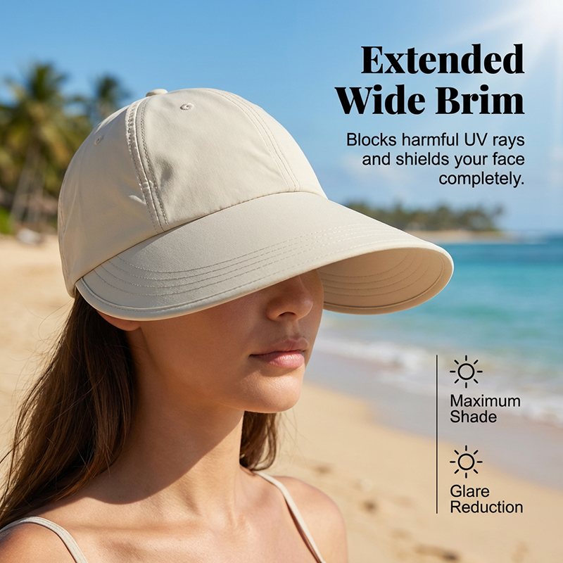 Women's wide-brim sun hat – UV protection, quick-drying fabric, and breathable comfort