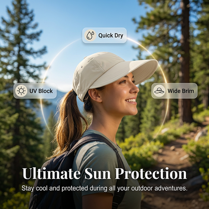 Women's wide-brim sun hat – UV protection, quick-drying fabric, and breathable comfort
