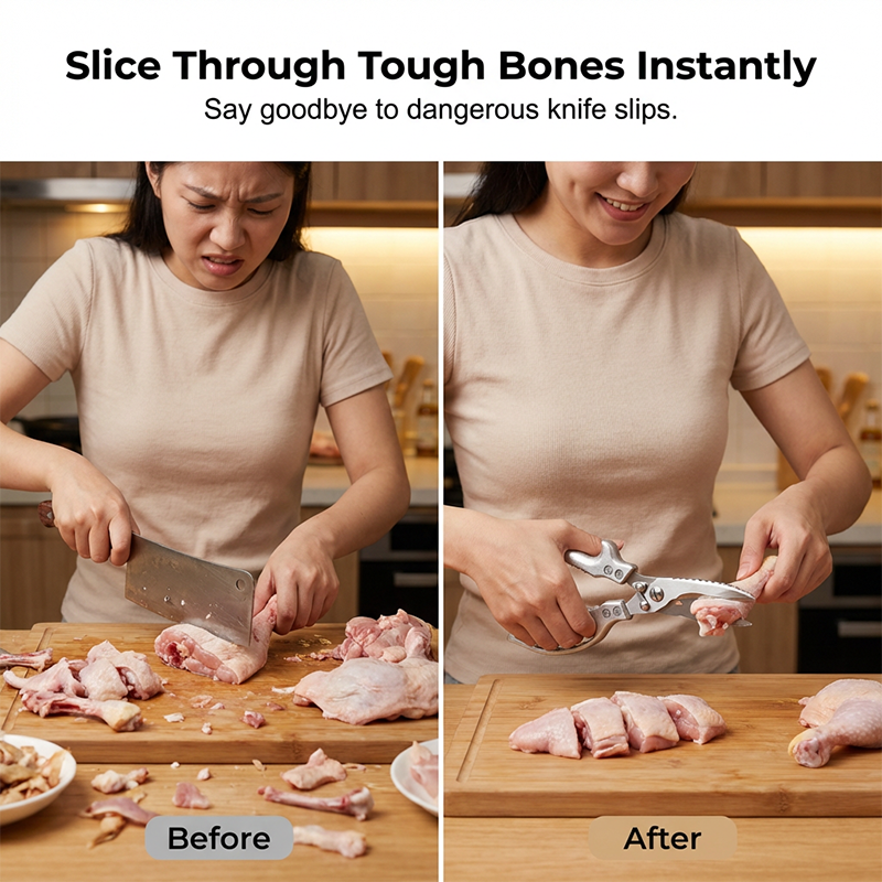 Heavy-Duty Multi-Functional Kitchen Shears – Cuts Like a Beast! 🔪💪