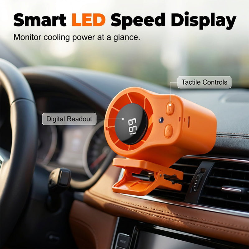🚗💨 50% OFF – Portable LED Car Fan | Quiet, Powerful & Instant Cooling for On the Go ✨