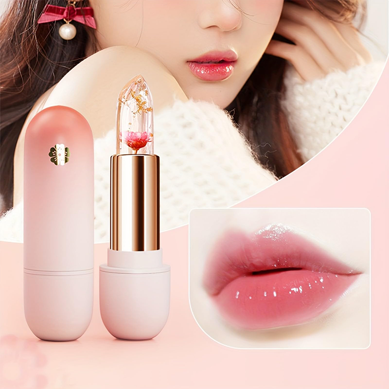 Lápiz labial transparente de gelatina con color de cambio de temperatura