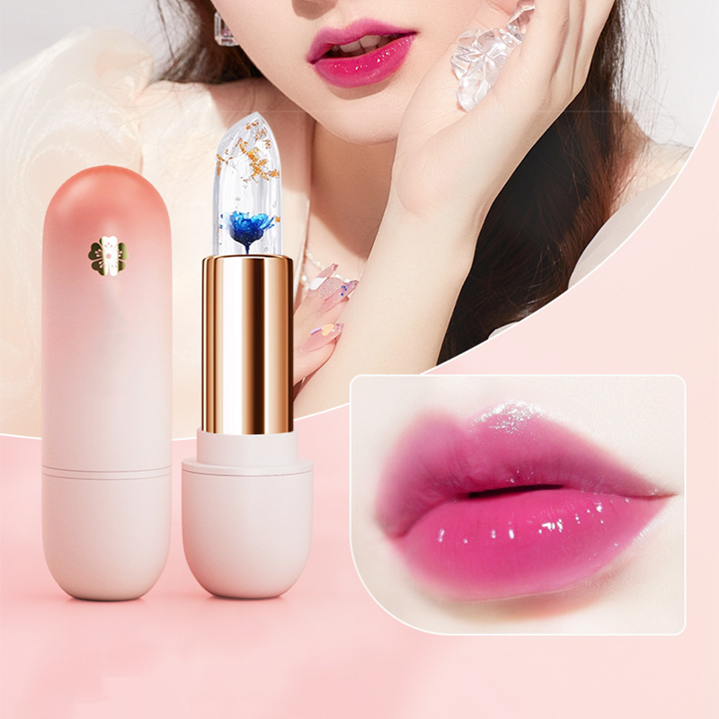 Lápiz labial transparente de gelatina con color de cambio de temperatura