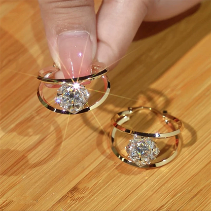 ✨50% OFF NOW! ✨Double-hoop earrings with sparkling zirconia spheres