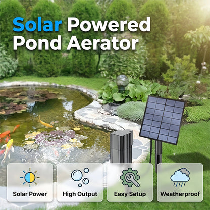 🌞 Solar Energy Pond Aerator with Air Pump – Zero Electricity Costs – Keep Fish Healthy and Water Clear – 50% OFF 🐟💧
