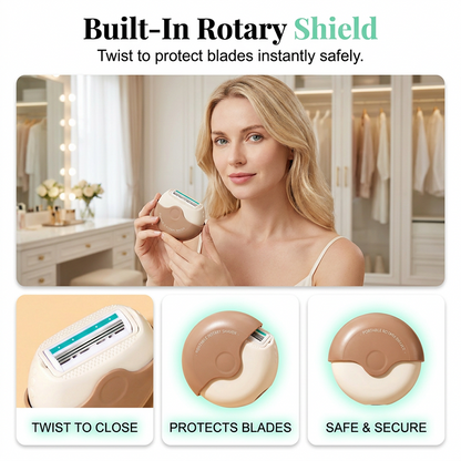 Portable 3-Layer Hair Shaver with Rotating Cover