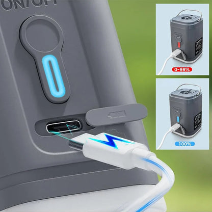🏕️ Rechargeable Camping Air Pump – LED Light, Fast Inflation, Compact – Cash on Delivery 🔋