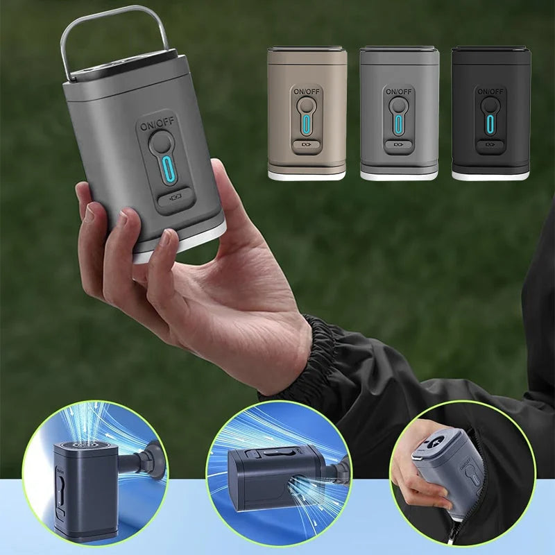 🏕️ Rechargeable Camping Air Pump – LED Light, Fast Inflation, Compact – Cash on Delivery 🔋