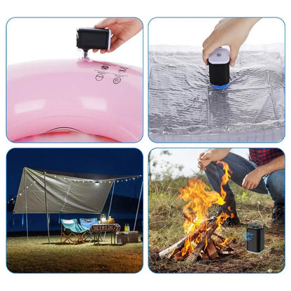 🏕️ Rechargeable Camping Air Pump – LED Light, Fast Inflation, Compact – Cash on Delivery 🔋