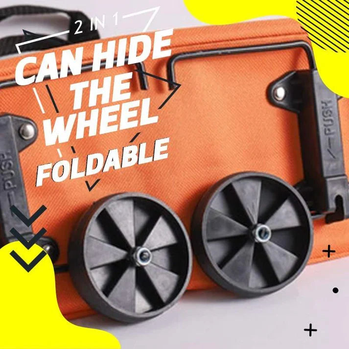 🔥 HOT SALE 🔥 2‑in‑1 Foldable Shopping Trolley – Heavy‑Duty Rolling Grocery Bag