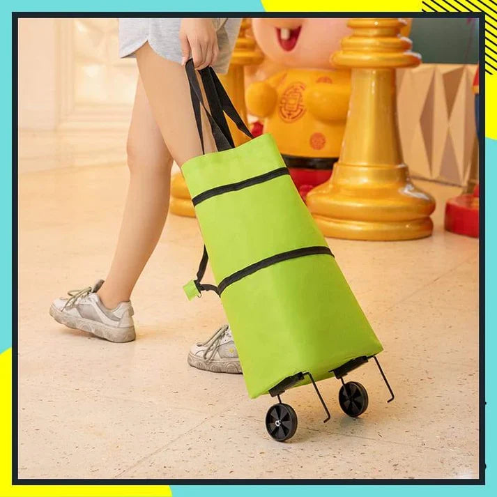 🔥 HOT SALE 🔥 2‑in‑1 Foldable Shopping Trolley – Heavy‑Duty Rolling Grocery Bag