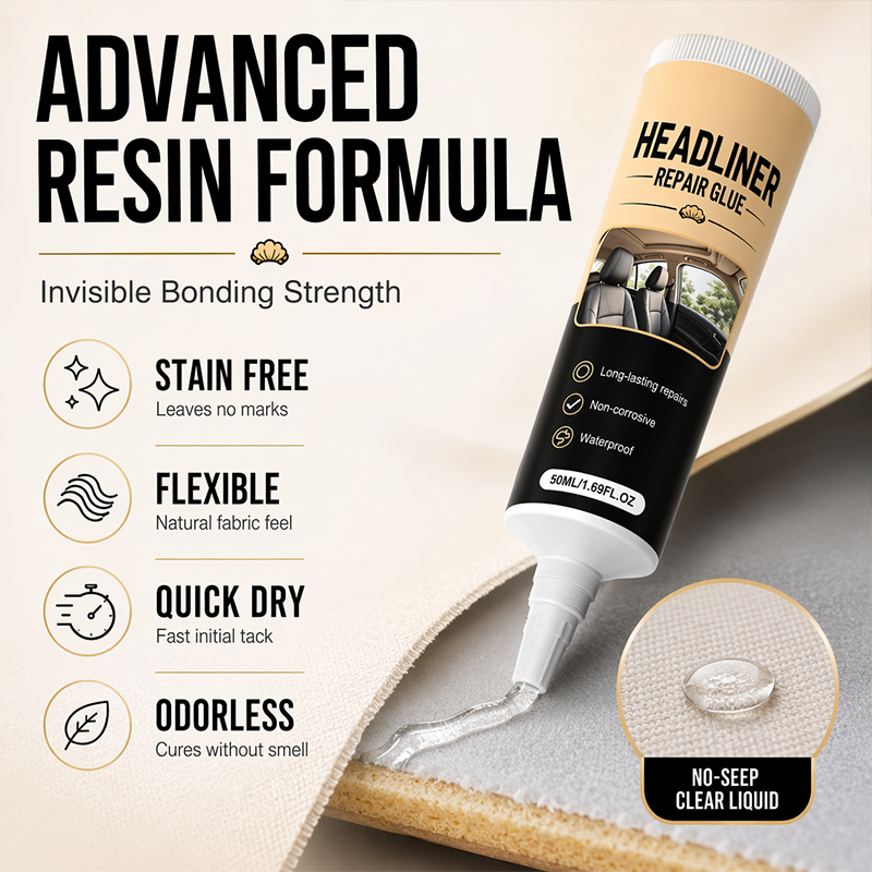 ⏳LAST DAY SALE!!🌟🎉49K+ Sold 🚗 Waterproof Car Headliner Repair Glue, High Strength Adhesive for Sagging Car Ceiling & Interior