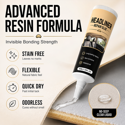 ⏳LAST DAY SALE!!🌟🎉49K+ Sold 🚗 Waterproof Car Headliner Repair Glue, High Strength Adhesive for Sagging Car Ceiling & Interior