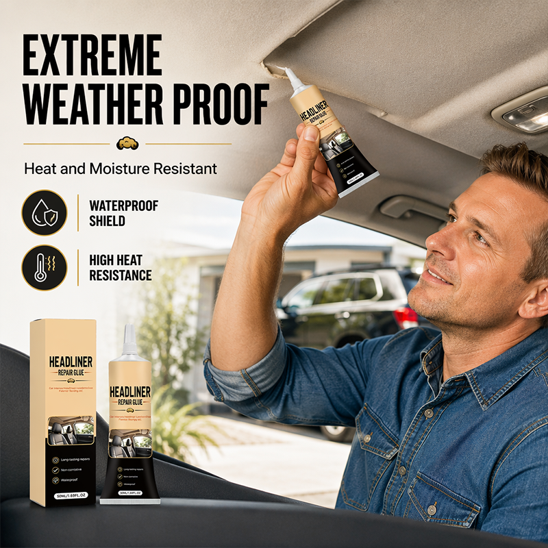 ⏳LAST DAY SALE!!🌟🎉49K+ Sold 🚗 Waterproof Car Headliner Repair Glue, High Strength Adhesive for Sagging Car Ceiling & Interior