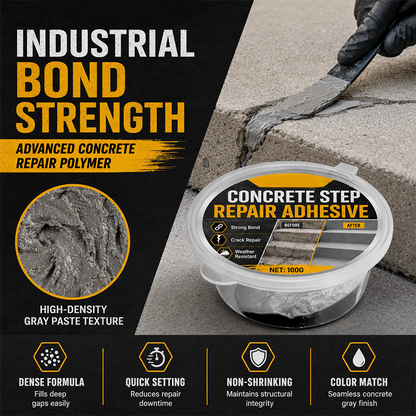 🥳Buy 3 Get 2 Free 🥳💞50K+ SOLD!🔧Concrete Step Repair Adhesive – Permanently bonds cracked stairs & walkways. Weatherproof – resists heat, ice & rain. Walk safely again! 🛡️✨
