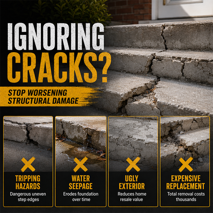🥳Buy 3 Get 2 Free 🥳💞50K+ SOLD!🔧Concrete Step Repair Adhesive – Permanently bonds cracked stairs & walkways. Weatherproof – resists heat, ice & rain. Walk safely again! 🛡️✨